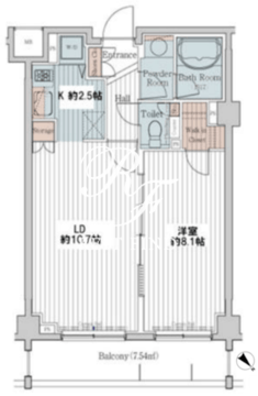 カスタリア三宿 406 間取り図