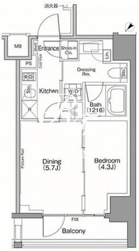 ザ・パークハビオSOHO南青山 304 間取り図