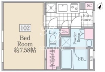 レーヴレジデンス市ヶ谷2 102 間取り図