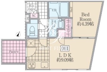 レーヴレジデンス市ヶ谷2 201 間取り図