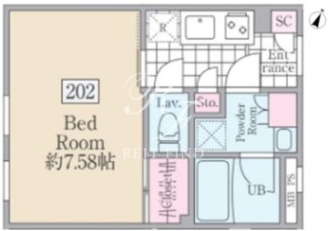 レーヴレジデンス市ヶ谷2 202 間取り図