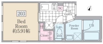 レーヴレジデンス市ヶ谷2 203 間取り図