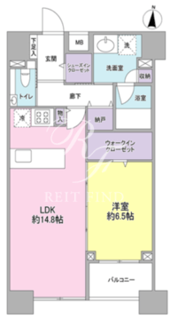パークフラッツ中目黒 1001 間取り図