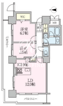 ロイヤルパークスタワー南千住 801 間取り図