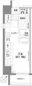 パークハビオ渋谷 1307 間取り図