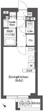 コンフォリア上目黒 401 間取り図