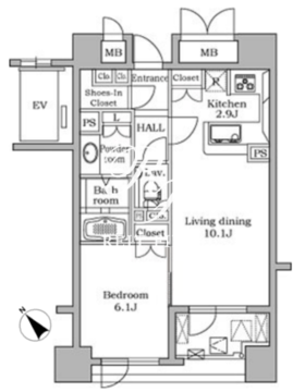 レジディア代官山 302 間取り図