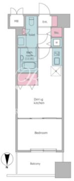 レジディア上野池之端 605 間取り図