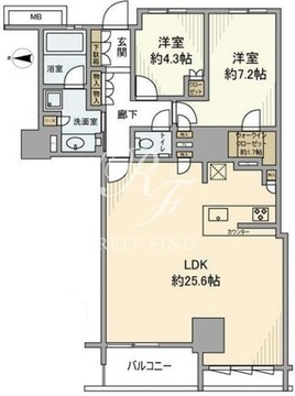 プライムパークス品川シーサイドザ ・タワー 2906 間取り図
