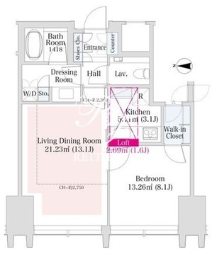 ラ・トゥール新宿グランド 3605 間取り図