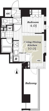 オープンレジデンシア麻布六本木 5階35.00㎡ 間取り図