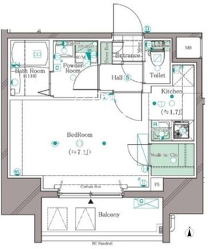 ガリシア笹塚 1204 間取り図