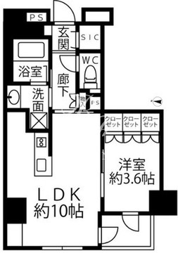 クリオラベルヴィ新富町 502 間取り図