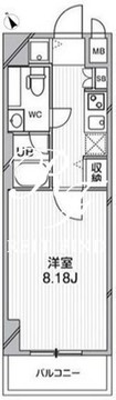 ルクレ西馬込 206 間取り図