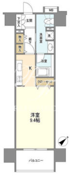 クリオ五反田 1403 間取り図