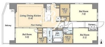 ドゥーエ町屋 201 間取り図