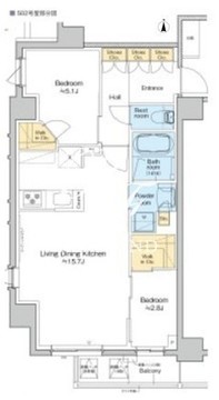 プラウドフラット西日暮里ディアージュ 502 間取り図