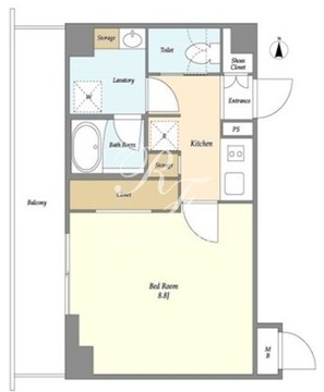 バウスフラッツ住吉 802 間取り図