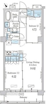パークアクシス駒込ヒルトップ 402 間取り図