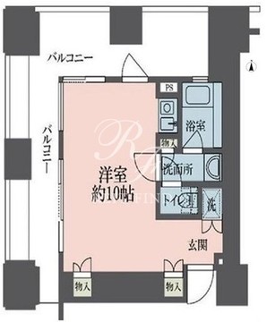 ルネ新宿御苑タワー 1702 間取り図