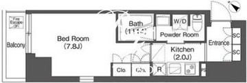 コンフォリア東大井2 306 間取り図
