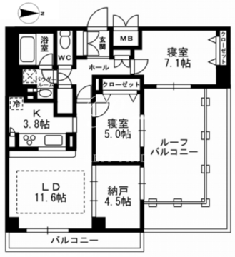 パークフラッツ学芸大学 606 間取り図