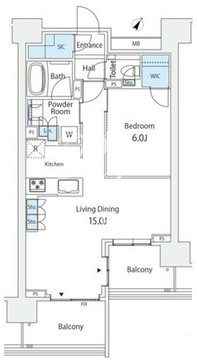 パークホームズ初台ザレジデンス 605 間取り図