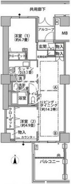 東雲キャナルコートCODAN 21-707 間取り図