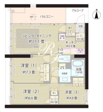 ガーデニエール砧ウエスト 625 間取り図