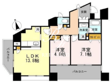 カスタリア荒川 1301 間取り図