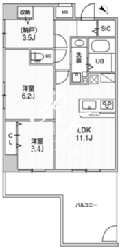 コンフォリア・リヴ志村三丁目 201 間取り図