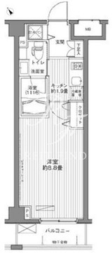 メゾンカルム西新宿 311 間取り図