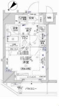 コンシェリア新橋 1404 間取り図