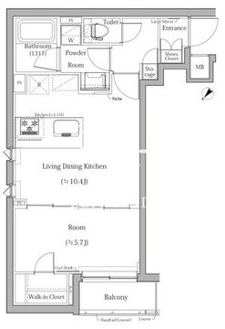 スカイコートルアナ文京本駒込 405 間取り図