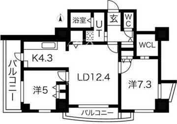 シティコート目黒 4-202 間取り図
