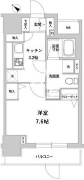 カンゼ芝浦レジデンス 201 間取り図