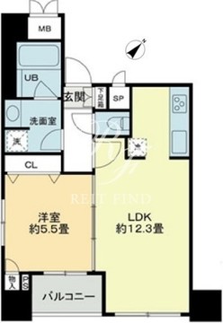クロスレジデンス蒲田 1205 間取り図
