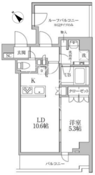 レジディア文京本郷3 1002 間取り図