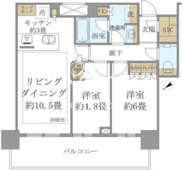 ブリリアタワー浜離宮 2303 間取り図