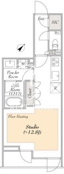 ルミークスイート恵比寿 203 間取り図