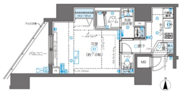 ズーム新宿南セカンド 1302 間取り図