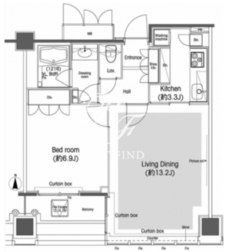 品川グラスレジデンス 1706 間取り図