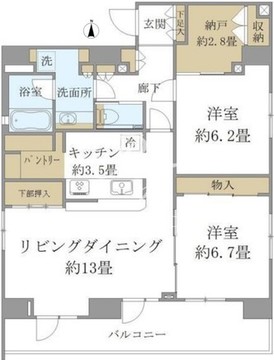プレミアムキューブ上野 1401 間取り図