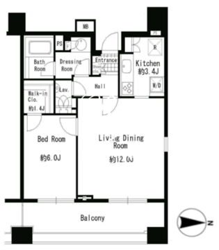 パークアクシス青山骨董通り 501 間取り図