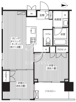 グランハイツ錦糸町 703 間取り図