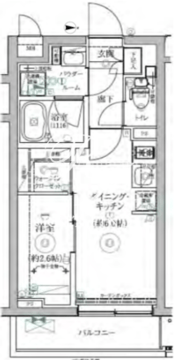 リルシア三軒茶屋 208 間取り図