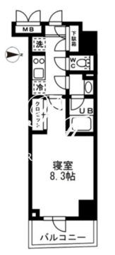レジディア亀戸 1405 間取り図