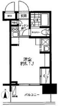 レジディア大森東 708 間取り図