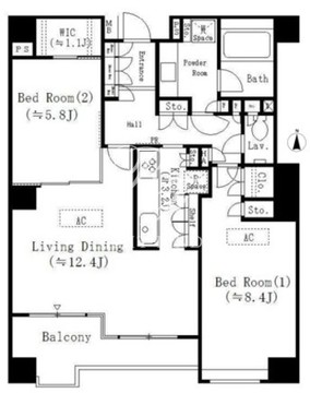 パークサイド・ウイングス 502 間取り図