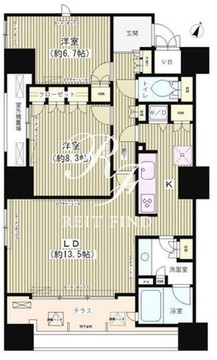 エンブレムコート明石町 1205 間取り図